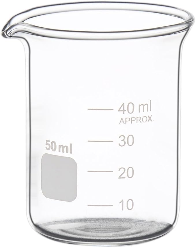 Glass Measuring Low Form Beaker Set 50ml 100ml 250ml Borosilicate Lab Beaker Set ...