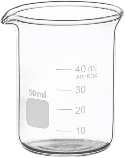 Glass Measuring Low Form Beaker Set 50ml 100ml 250ml Borosilicate Lab Beaker Set ...