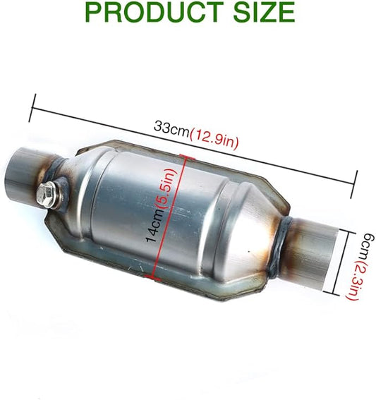 Universal 2.25" InletOutlet Catalytic Converter High Flow T409 Stainless Steel 53005,53004 (EPA Compliant)
