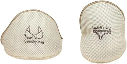 ZITEZHGO Small Mesh Laundry Bags Laundry Wash Bags Laundry Bags Wash Organizer for Delicates Dorm Underwear Bras Underwear (Beige,Bra+Underwear)