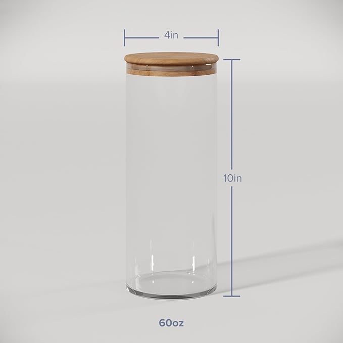 Kitch  Things 60oz Borosilicate Glass Storage Jar with Bamboo Lid