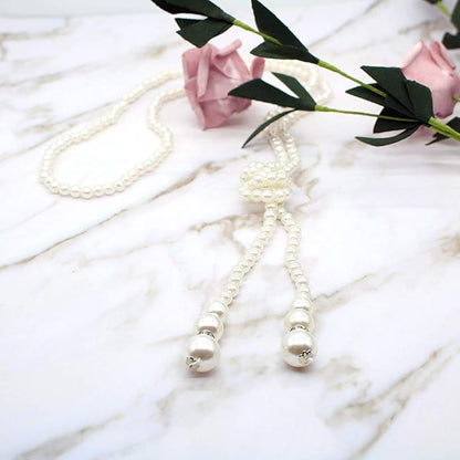 HSQYJ White Crystal Pendant Necklace Long Sweater Necklace Fashion Jewelry for Women