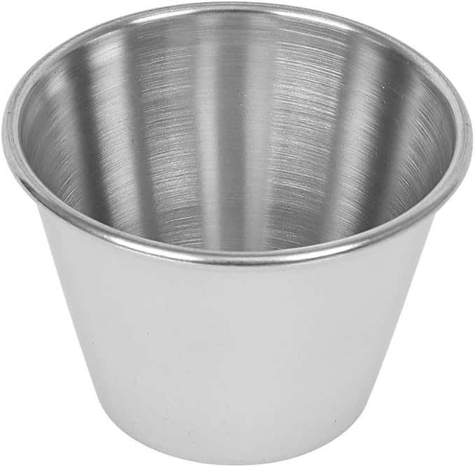 (Pack of 12) 2.5 oz Stainless Steel Sauce Cups – Commercial-Grade Dipping Cups for Condiments, Portion Control & Ramekins