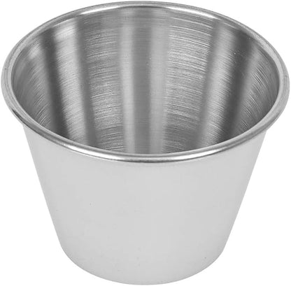 (Pack of 12) 2.5 oz Stainless Steel Sauce Cups – Commercial-Grade Dipping Cups for Condiments, Portion Control & Ramekins