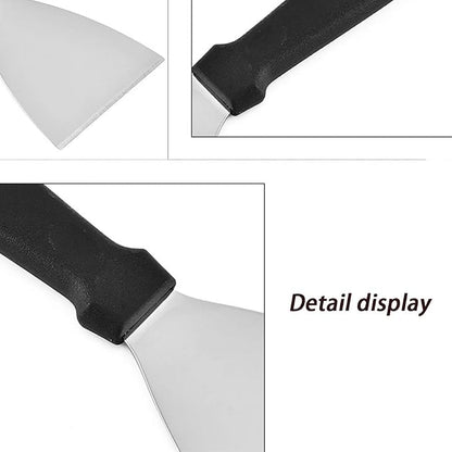 SYCOOVEN Small Spatula Stainless Steel Mini Serving Spatula for Flipping and Cooking, Metal Spatulas with Silicone Handle for Kitchen Use(Size:10 * 23.5cm)