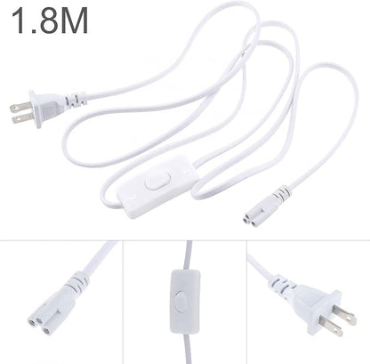 RTNLIT T5 T8 LED Cable Connector Power Cable, 6ft 3-Pin LED Lamp Extension Cable with Power Off Switch, Plug Supply Connection Line