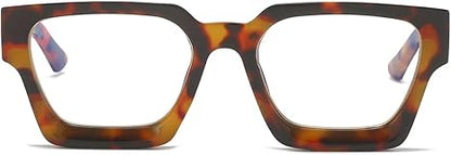 JOVAKIT Fashion Square Blue Light Glasses for Men Women Simple Designer Style Thick Frame Computer Eyeglasses Anti Eyestrain