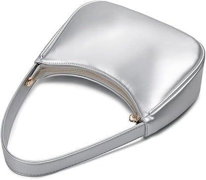 Shoulder Bags for Women, Cute Hobo Tote Handbag Mini Clutch Purse with Zipper Closure
