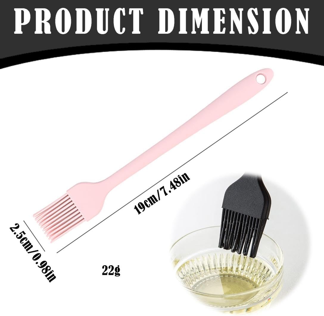 Otime Food Grade Silicone Oil Brush Spread Evenly High Temperature Barbecue Small for Kitchen,Spread Resistant,Barbecue Brushs, 19cm Pastry and Basting Brushes (Red)
