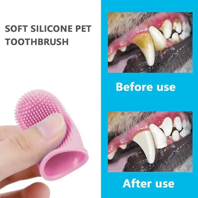 Soft Silicone Pet Dog Finger Toothbrush Pet Teeth Oral Cleaning Brush Pet Bad Breath Tartar Teeth