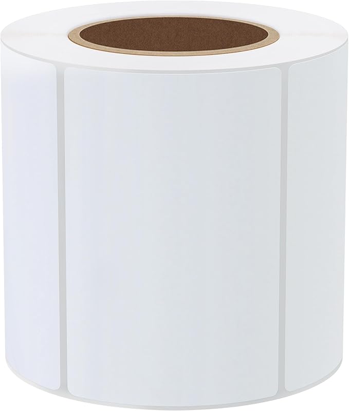 HYBSK 3x2 inch Direct Thermal Label Paper for Barcodes, Address, Compatible with Rollo Label Printer  Zebra Desktop Printers (3"x2",White)