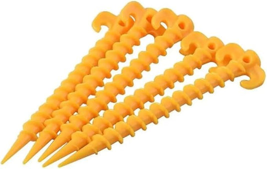 5pcs Tent Nails Outdoor Camping Trip Tent Peg Ground Nails Screw Nail Stakes Pegs Plastic Sand Pegs Trip Beach Tent Stakes Pegs