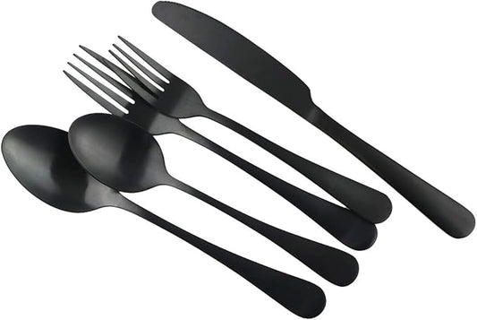 Satin Finish Black Dinner Fork Set 4-Piece, 8.26 Inch Stainless Steel Silverware Flatware Cutlery Salad Fork, Table Fork Of 4, Use For Home, Kitchen, Or Restaurant, Dishwasher Safe