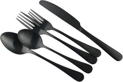 Matte Black Dinner Knife, Uniturcky Stainless Steel Satin Finish 9.05-inch Dinner Table Knife Set, Service For 4, Dishwasher Safe