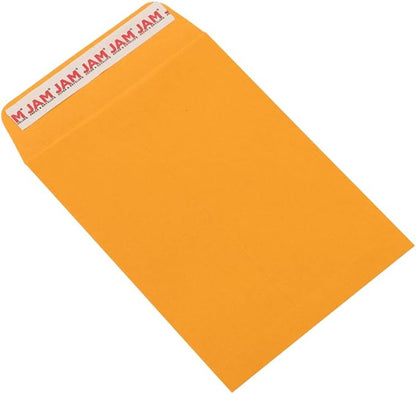 JAM PAPER 5 12 x 7 12 Open End Catalog Envelopes with Peel and Seal Closure - Brown Kraft Manila - 50Pack