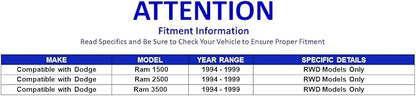 PartsW - 4 PC Kit for Dodge Ram 1500 1994-1999 RWD Models Only Dodge Ram 2500 1994-1999 RWD Models Only Dodge Ram 3500 1994-1999 RWD Models Only, Inner  Outer Tie Rod Ends
