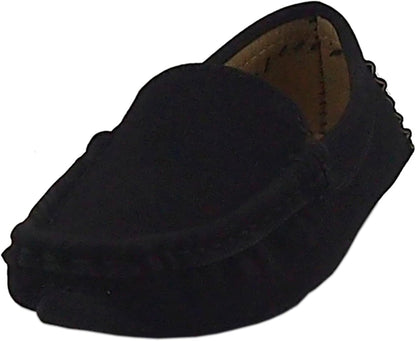 Toddler Little Kid Boys Girls Soft Suede Leather Slip On Penny Loafer Dress Shoes Moccasin Flat Boat Shoes Wedding Church Oxford