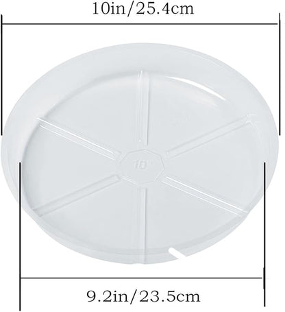 Idyllize 15 Pack, Assorted Sizes 6 8 10 Inch Clear Plastic Plant Saucer Drip Trays for pots, 5 Pieces of Each Size (Assorted Sizes 6'', 8'', 10'')