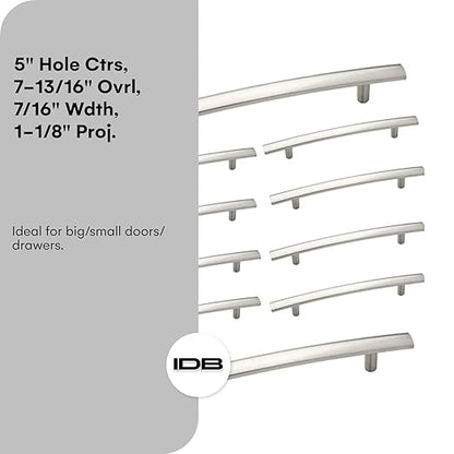 10 Pack Modern Curved Arch Handle - Kitchen Cabinet Knobs and Drawer Handles - Kitchen Hardware for Cabinets, Dresser Drawer, Wardrobe, Office Furniture - Satin Nickel, 7-1316 inch