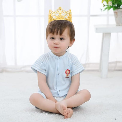 Gold Crown Cake Topper, 6 Pieces Happy Birthday Cake Toppers, Princess Crown Cake Decorations, Mini Crowns for Flower Arrangements, Birthday, Wedding, Party Decor (Gold-I, 6)