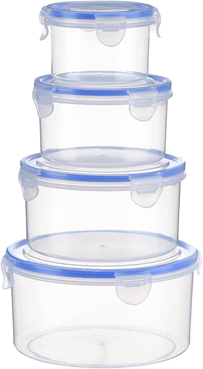 Rehomy 4pcs Meal Prep and Food Storage Container Set Easy Snap Lock Plastic Containers for Food Storage Meal Prep