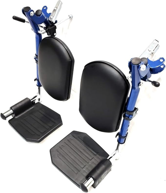 Blue Streak Wheelchair Elevating Leg Rest with Padded Calf Pad,Composite Footplates,Fits Most Standard wheelchairs and Transport Chair,Wheelchair Parts,Same Functional Structure as LK3JELR,(1Pr, Blue)