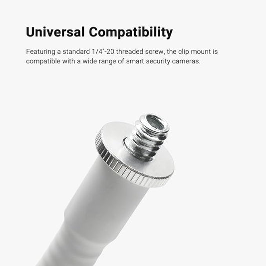 Holicfun Flexible Clip Mount with 15cm Gooseneck for Indoor and Outdoor Security Cameras, Compatible with Ring, Blink, Eufy, Google Nest, Wyze, Arlo, Simplisafe and Other Cameras - White