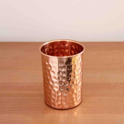 Pure Copper Hammered Glass Tumbler For Drinking Water Ayurveda Health Benefits