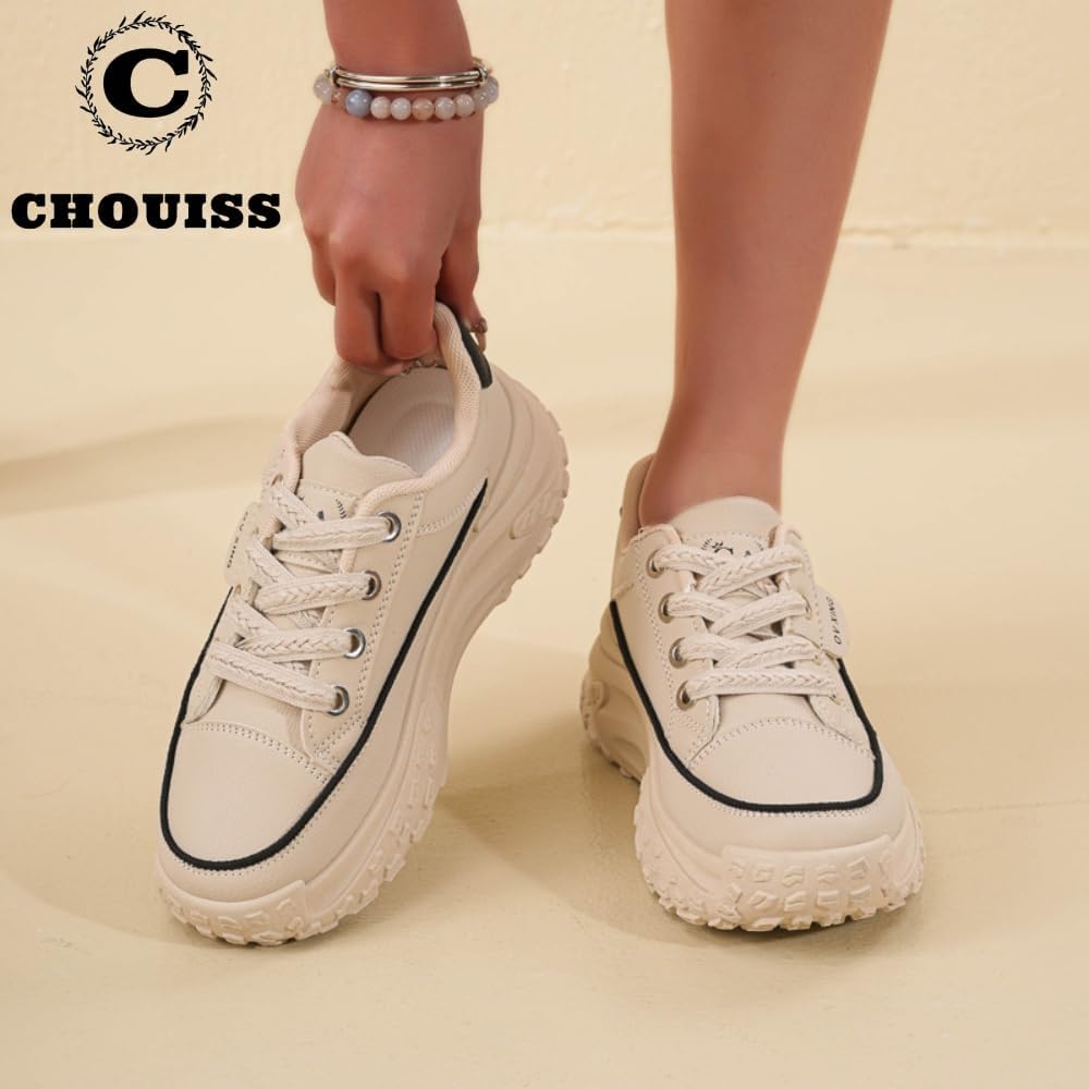 Sneakers for Women,Lace Up Thick Soled Non Slip Sports Shoes, Breathable, Stylish,Running,Shopping