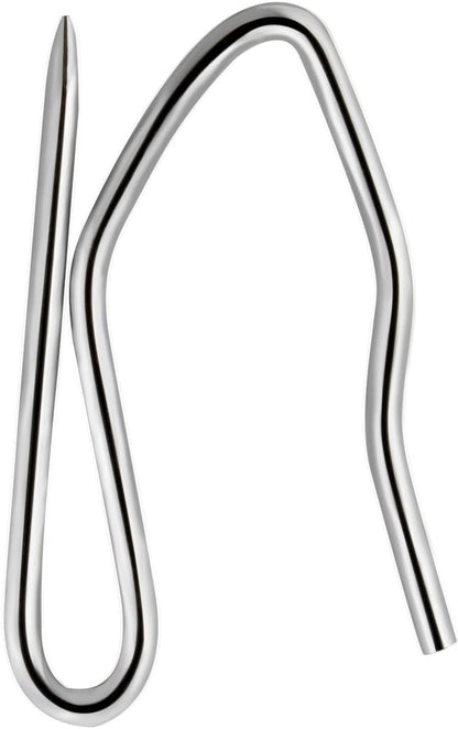 58 Pcs Metal Curtain Hooks, Nydotd Silver Rustproof Stainless Steel Plated Nickel Hooks Heavy-Duty Offset Pin-On Drapery Hooks for Window Curtain, Door Curtain and Shower Curtain(1.2" x 1")