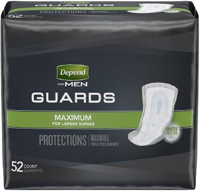 Depends Men's Incontinence GuardsPads, One Size, 1 Count