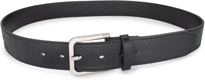 Buckle-Down unisex-adult Marvel Belt, Vegan Leather Belt, Marvel Brick Logo EmbossedBelt