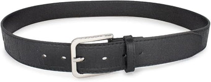 Buckle-Down unisex-adult Marvel Belt, Vegan Leather Belt, Marvel Brick Logo EmbossedBelt