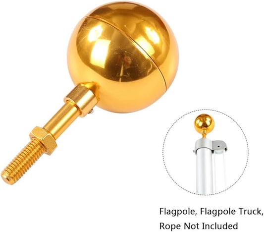 3" Flagpole Ball Topper Alumium Alloy Finial Flagpole Top Replacement for Standard Flag Poles 0.47" Threaded (Sliver)