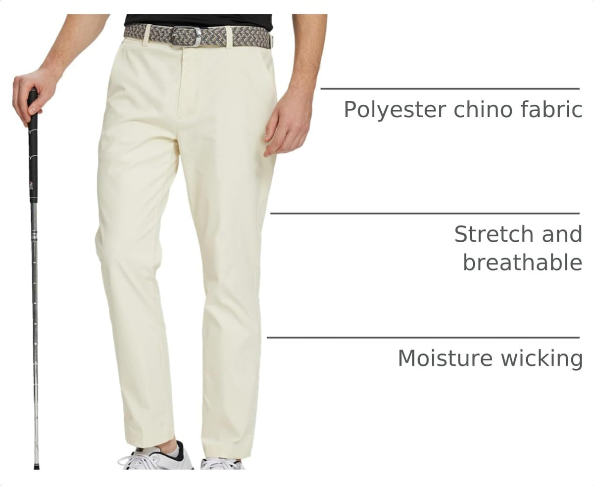 M MAELREG Golf Pants Men Quick Dry - 30"/32"/34" Stretch Lightweight 5 Pockets Water-Resistant Casual Mens Dress Pants