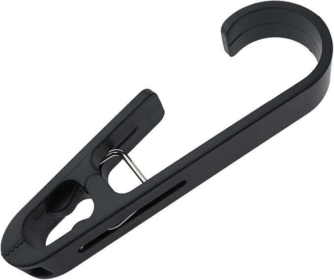 4PCS Coat Clip Towel Clip Bathroom Hanging Swivel Clothespin Hook 135mm Multi Purpose Clothespin Hook Towel Clip Storage Hanging Curtain Clip Hook Balcony Drying Clothespin Black and White