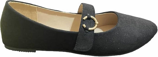 Womens Ballerina Ballet Flat Shoes Solids  Leopards 8701 Black Micro 9