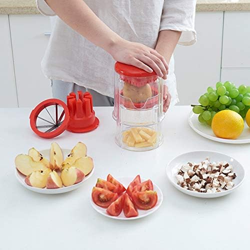 Easy to clean potato cutter, ultra blade potato cutter dishwasher safe, frying cutter - red