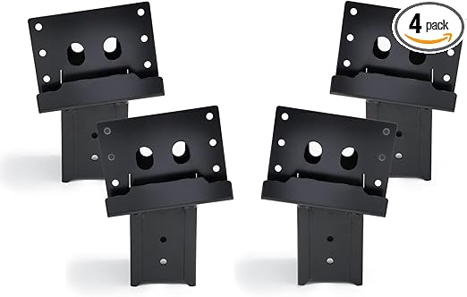 ADLER Multi-Use Outdoor 4x4 Compound Angle Platform Brackets for Deer Stand Hunting Blinds Shooting Shack, Tree House, Observation Decks, Set of 4, 16''x 7.5''x 9'', Black, 4 Count