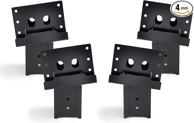 Multi-Use Outdoor 4x4 Compound Angle Platform Brackets for Deer Stand Hunting Blinds Shooting Shack, Tree House, Observation Decks, Set of 4, 16''x 7.5''x 9'', Black, 4 Count