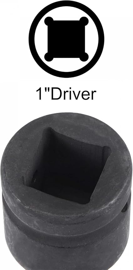 Premium Impact Hex Bit Socket,1" Drive 102mm Length CR-MO Steel Metric Sizes Square Drive Sockets,19mm