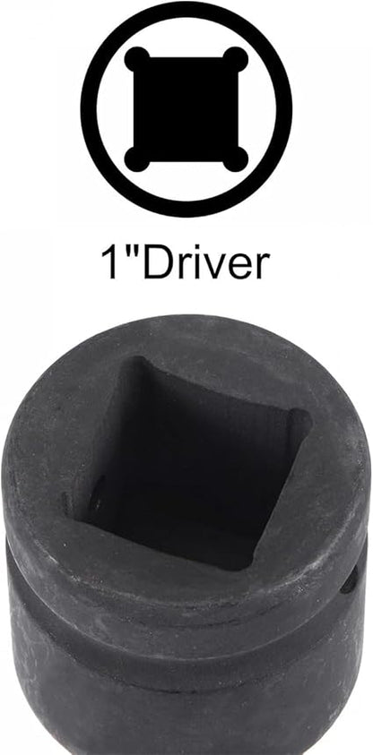 Premium Impact Hex Bit Socket,1" Drive 102mm Length CR-MO Steel Metric Sizes Square Drive Sockets,19mm