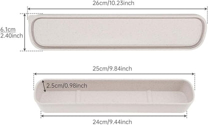 OriGlam 1pcs Portable Flatware Box Travel Tableware Storage Case Box, Utensil Case Flatware Storage Box for Cutlery Kit, 9.84 x 2.40 inch (Beige)