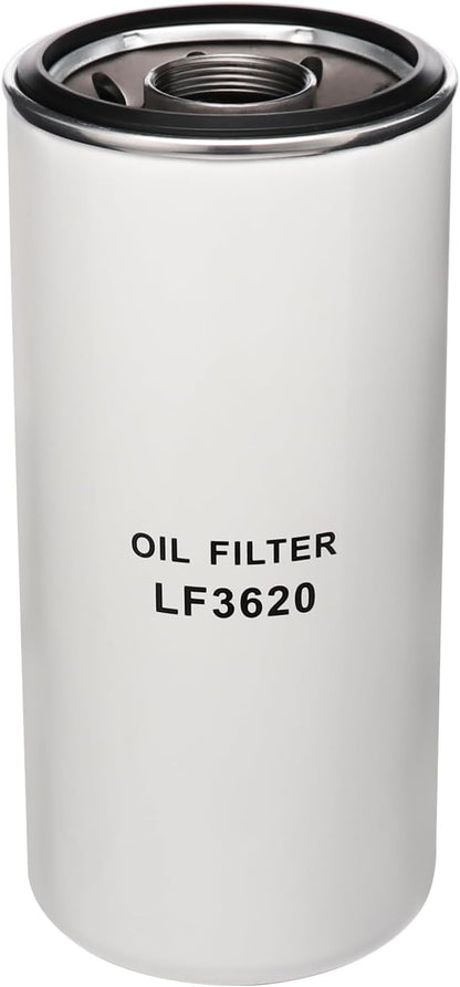 LF3620 Heavy Duty Spin-On Oil Filter High Efficiency Filtration Compatible With Detroit Diesel Series 50/60 Engines Replaces 23518480 25014505 P552100 B495 LF3620 5839LF3620 (Has Small Cosmetic Scratches)