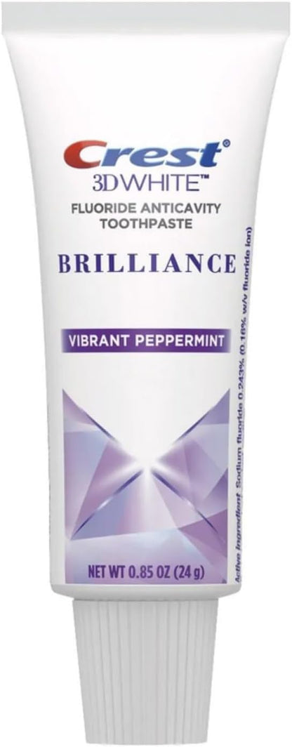 Crest 3D White Brilliance Advanced Whitening Technology Plus Advanced Stain Protection Toothpaste, Vibrant Peppermint, 0.85 Ounce