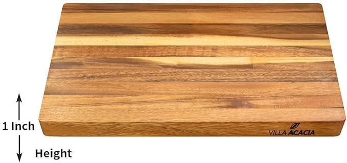 Thirteen Chefs Cutting Boards - Large, Lightweight, 17 x 12 Inch Acacia Wood Chopping Board for Plating, Appetizers, Charcuterie and Kitchen Prep - Portable Cooking Accessories