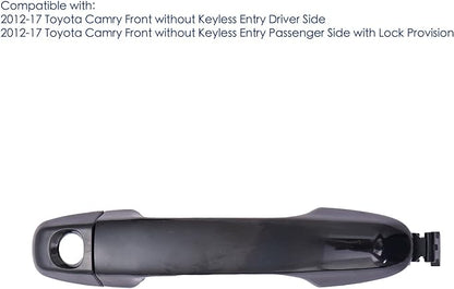 Exterior Door Handle Front Driver Side Compatible with Toyota Camry 2012-2017,Black - Without Smart Entry System