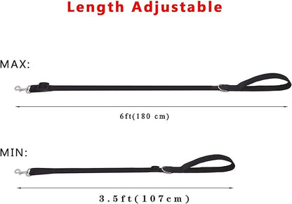 6FT 10FT Adjustable Dog Leash, Nylon Dog Leashes for Medium Large Dogs (6FT, Orange)