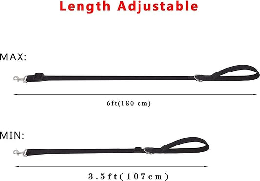 6FT 10FT Adjustable Dog Leash, Nylon Dog Leashes for Medium Large Dogs (6FT, Orange)