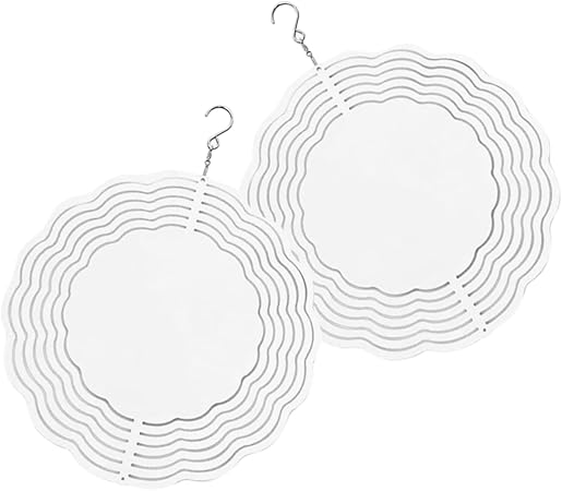 Totority 2Pcs Sublimation Blank Wind Spinner Hanging Ornament for Garden Decorations Wind Spinner for Outdoor Use
